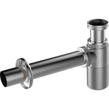 Сифон для умывальника круглый 1 1/4" хром метал с трубкой 32 Aquant