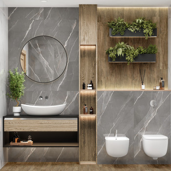 Керамогранит Essential Graphite 600х1200х7 мм темно-серый полированный New Trend