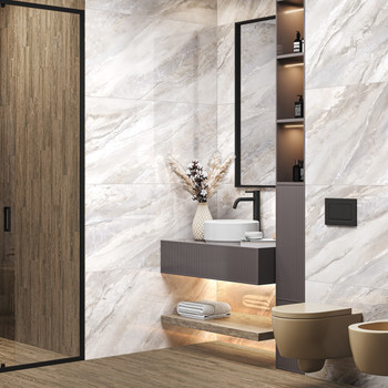 Керамогранит Evo Marmo Gris 600х1200х7 мм светло-серый полированный New Trend