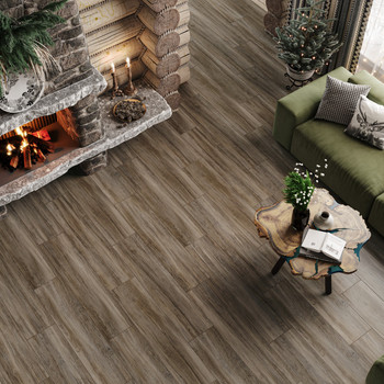 Керамогранит Exotic Wood Marron 200х900х7 мм коричневый sugar-эффект Delacora