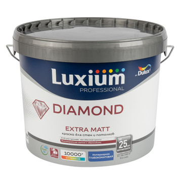 Краска интерьерная моющаяся Diamond Extra Matt глубокоматовая 9л Luxium