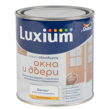 Краска для окон и дверей Luxium (база BW) полуматовая 0,75л