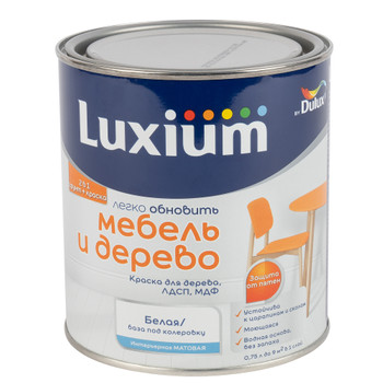 Краска для мебели и дерева Luxium Мебель и Дерево (база BW) матовая 0,75л