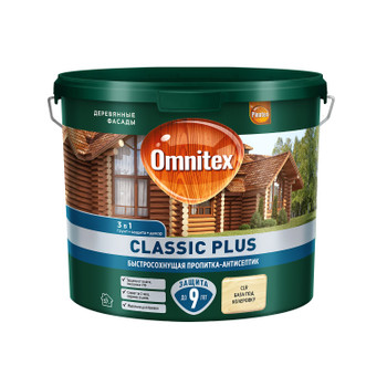 Изображение товара Декоративно-защитное средство для дерева Omnitex Classic Plus 2,5л бесцветное 3в1