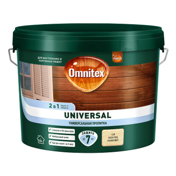 Изображение товара Пропитка 2в1 Omnitex Universal бесцветная (под колеровку) полуматовая 0,9л