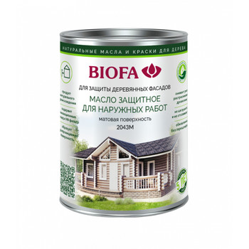 Масло для наружных работ Biofa бесцветное (под колеровку) матовое 2,5л
