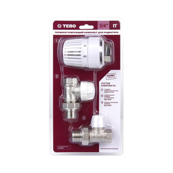 Набор для подключения радиатора 3/4" прямой TEBO