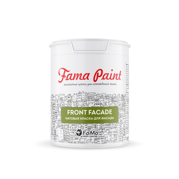 Краска фасаная Front Fasade глубокоматовая (база С) 0,9л Fama Paint