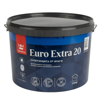 Краска для кухонь и ванных комнат Tikkurila Euro Extra 20 белая база A 9 л