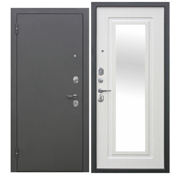 Изображение товара Металлическая входная дверь Ferroni Царская с зеркалом антик серебро 860мм левая