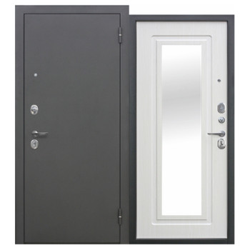 Изображение товара Входная металлическая дверь Ferroni Царская с зеркалом 860х2050 правая антик серебро