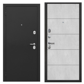Изображение товара Входная металлическая дверь Ferroni Гарда букле 960 мм левая черный бетон снежный дизайн