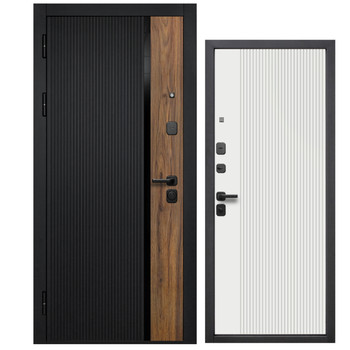 Дверь входная металлическая Ferroni Кантри сатин графит\эмалит белый 860мм левая