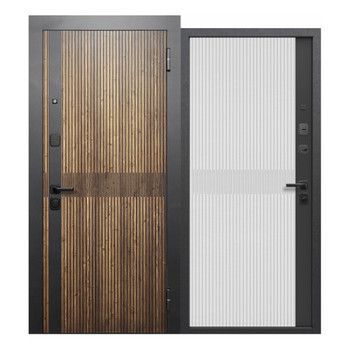 Дверь входная металлическая Ferroni Вуд Вертикаль дуб кантри\сатин белый 960мм правая