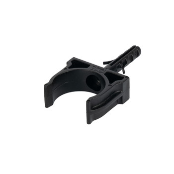 Крепеж-клипса для трубы 25мм с дюбелем черная 100шт TDM