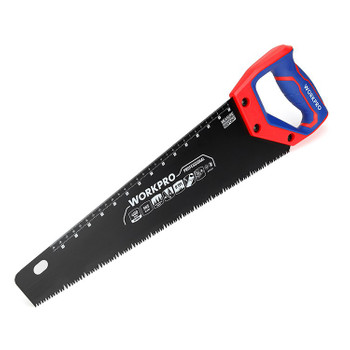 Ножовка по дереву 400мм, 7TPI 3D зуб, линейка, тефлон Workpro