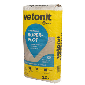 Шпаклевка гипсовая для заделки швов и стыков Vetonit Superflot 20кг