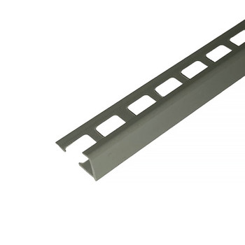 Закладка торцевая 8мм для плитки 2,7м серый глянцевый Deconika