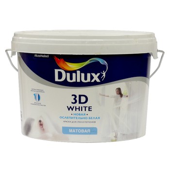 Краска для стен и потолков Dulux 3D White белая база BW 2,5 л