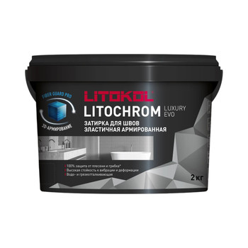 Изображение товара Затирка цементная Litochrom Luxury evo антрацит 2кг для плитки и камня