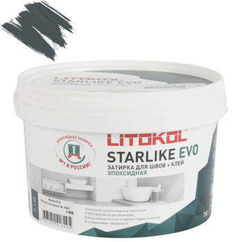 Изображение товара Затирка эпоксидная Литокол Starlike evo серый шифер №130 1 кг Изображение товара Затирка эпоксидная Литокол Starlike evo серый шифер №130 1 кг