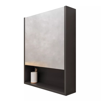 Изображение товара Зеркало шкаф Garda Izeo 60см черный шагрень - стильное решение для ванной