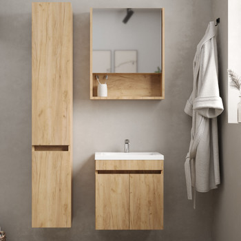 Зеркало шкаф Garda Izeo 60см дуб золотой крафт