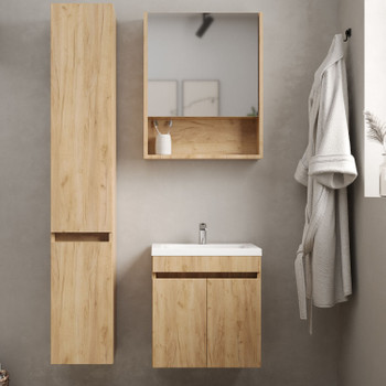 Зеркало шкаф Garda Izeo 60см дуб золотой крафт