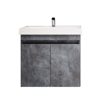 Тумба подвесная Garda Izeo 60см с раковиной Дакота 60см камень темный