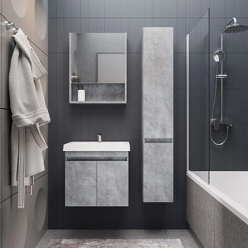 Шкаф пенал подвесной Garda Izeo 30см камень темный