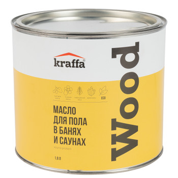 Масло для пола в банях и саунах Kraffa бесцветное матовое 1,8л