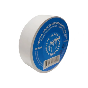 Изолента ПВХ 19мм х 18,3м белая Терминатор