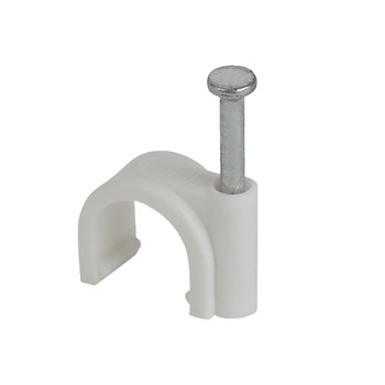 Изображение товара Круглая пластиковая скоба для крепления кабеля 6 мм 50 шт ЭРА