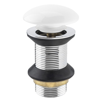 Донный клапан для раковины 1 1/4" клик-клак без перелива квадратный белый Masterprof