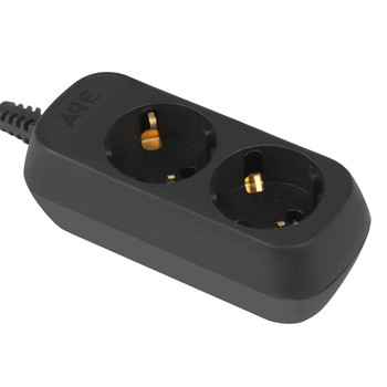 Изображение товара Колодка розеточная 2 гнезда с заземлением 16А 250В IP20 черная Эра