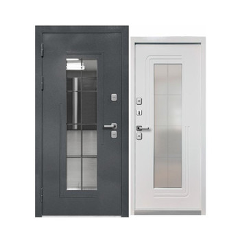 Изображение товара Входная дверь Luxor Termo 7 букле графит/белая 850 мм левая с терморазрывом