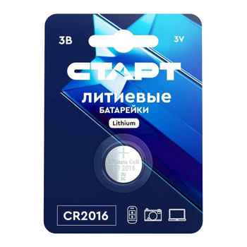 Изображение товара Батарейка литиевая дисковая Старт CR2016 1шт