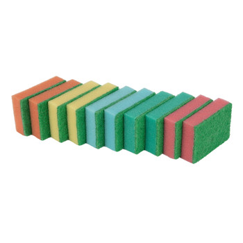 Изображение товара Губки для посуды поролон с абразивным слоем 9х6,5х2,7см 10шт OfficeClean