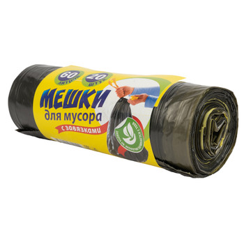 Мешки для мусора 60л с завязкой 20шт