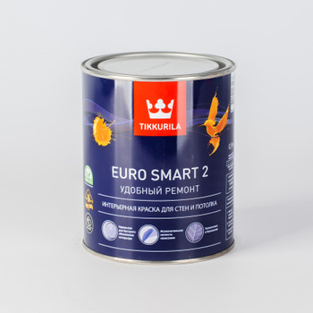 Краска для потолков Tikkurila Euro Smart 2 база A 0,9 л