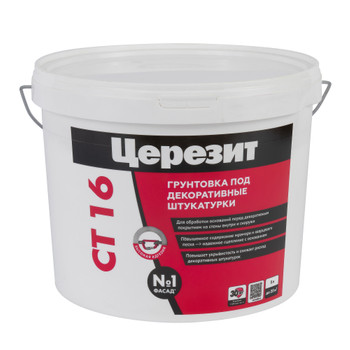 Изображение товара Грунтовка Церезит СТ 16 5 л для декоративных штукатурок внутренние и наружные работы