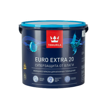 Краска для кухонь и ванных комнат Tikkurila Euro Extra 20 белая база A 2,7 л