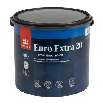 Краска для кухонь и ванных комнат Tikkurila Euro Extra 20 белая база A 2,7 л