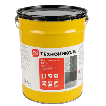 Изображение товара Гидроизоляционная мастика ТЕХНОНИКОЛЬ №24 МГТН 20 кг для фундамента и конструкций