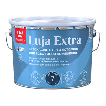 Краска для влажных помещений Tikkurila Luja Extra белая матовая 9 л