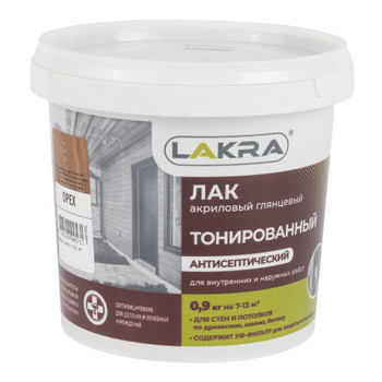 Лак Лакра, тонированный, Орех 0,9 кг