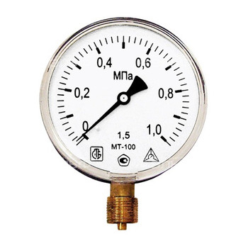 Манометр радиальный 10 бар (кгс/см2), d=100мм, M20x1.5, МТ-100