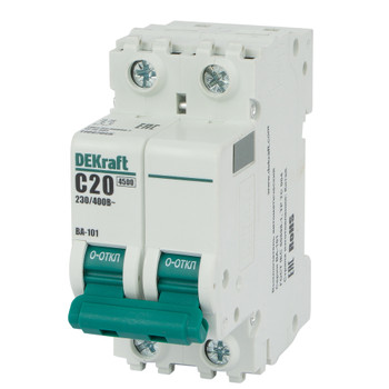 Изображение товара Выключатель автоматический двухполюсной DEKraft 20А 4.5кА