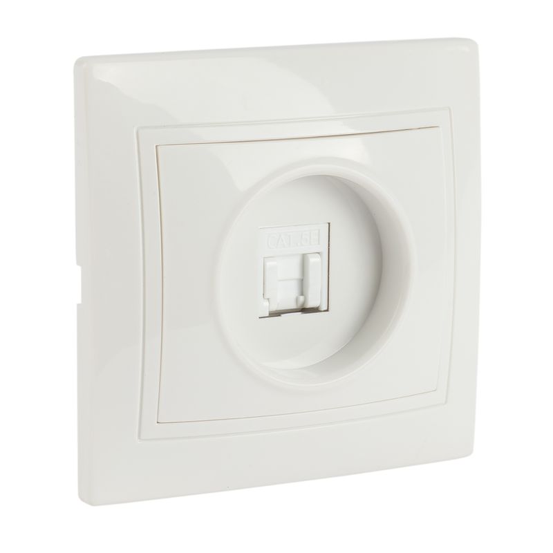Розетка компьютерная RJ45 5E Кварта белая IP20 IEK