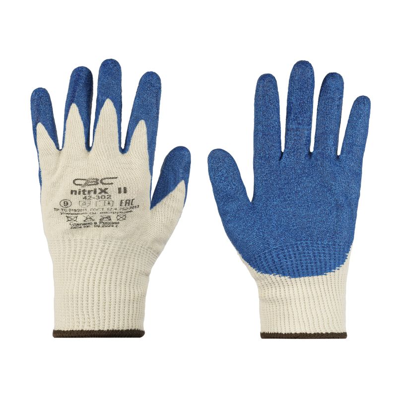 Перчатки трикотажные с вспененным латексным покрытием